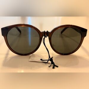 Yves Saint Laurent Dark Brown Sunglasses with Gold Detail
